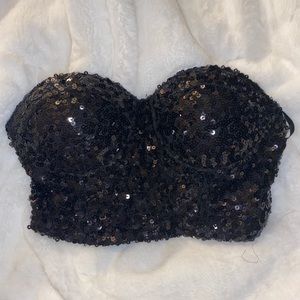 Black sequin bra top